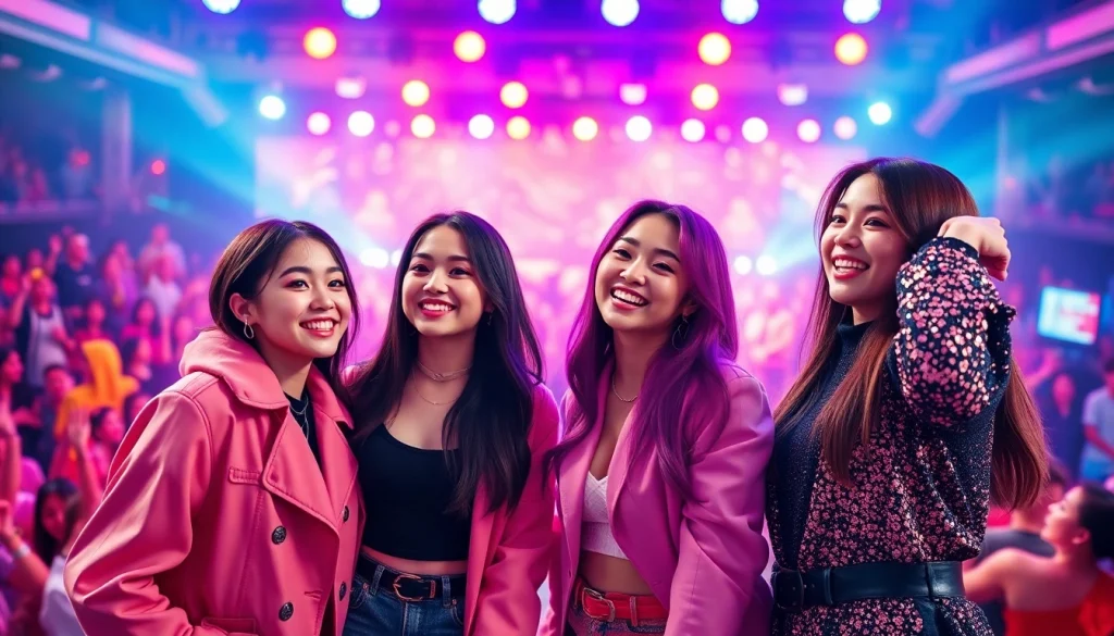 blackpink members enjoying the stage, showcasing their unique styles and vibrant energy