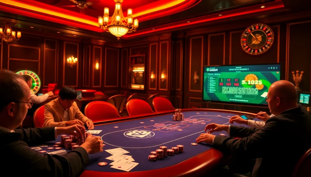 The hidden wiki 2026 showcases an intense poker game in a luxurious casino setting.