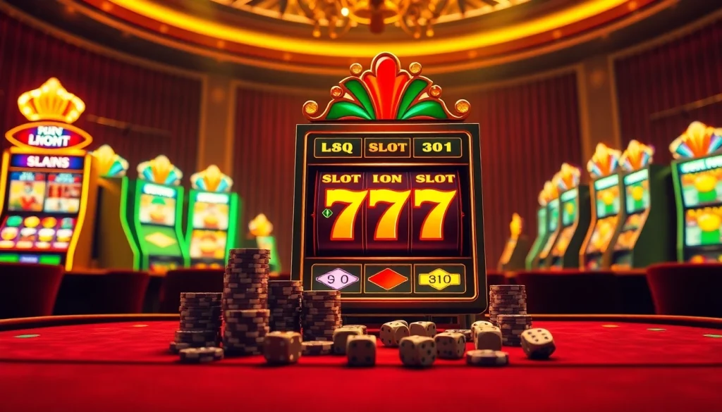 Experience the thrill of idn slot 777 with vibrant slot machines and luxurious casino elements.