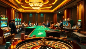 Players engaging with Tool xo so sieu toc in a vibrant casino atmosphere filled with excitement.