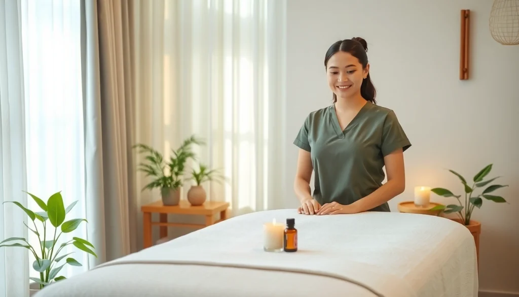 Professional mobile massage therapist ready to provide 출장안마 in a serene environment.