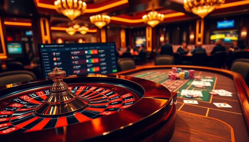 Experience the dynamic excitement of the hidden wiki website in a vibrant casino scene.