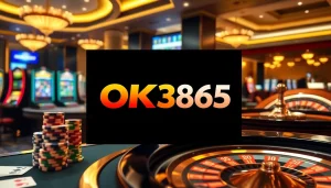 Experience high-stakes gaming at OK365 with vibrant casino elements and professional ambiance.