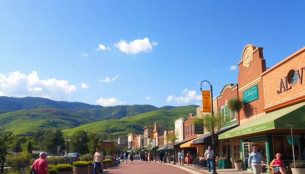 Clarksburg downtown bustling with visitors enjoying vibrant local shops and restaurants.