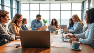 Team collaborating on Contract Management processes in a modern office.