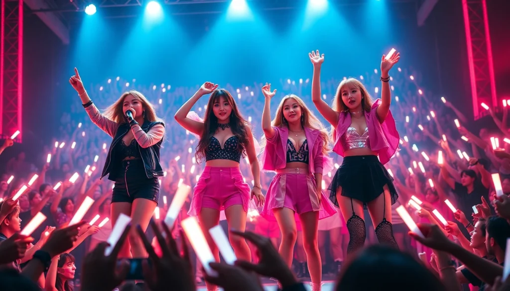Catch the latest Blackpink news with dynamic visuals of the group performing in concert.