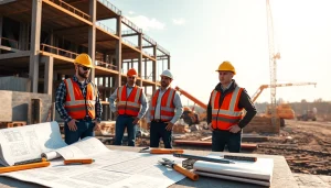 New Jersey General Contractor managing construction site with workers and machinery.