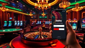 Experience the excitement of oxplay login amidst luxurious casino elements and vibrant gaming action.