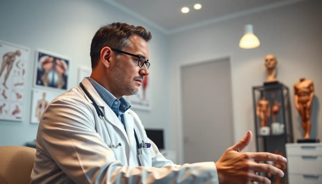 包茎手術 おすすめの現代的なクリニックでの相談シーン。支援的な医療環境が感じられる様子。