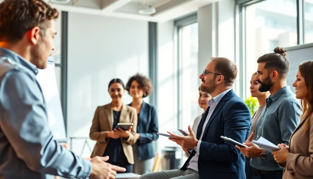 Engaging business coaching service session promoting collaboration and growth.