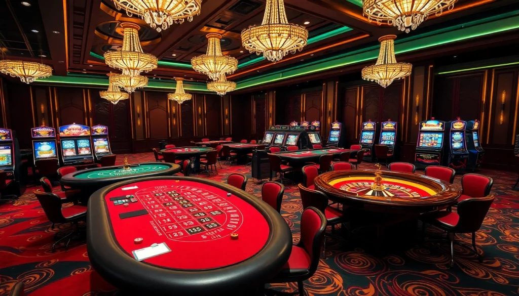 Navigating the thrilling casino scene of NK88 with poker tables and enticing slot machines.
