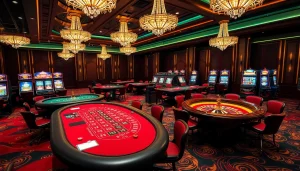 Navigating the thrilling casino scene of NK88 with poker tables and enticing slot machines.