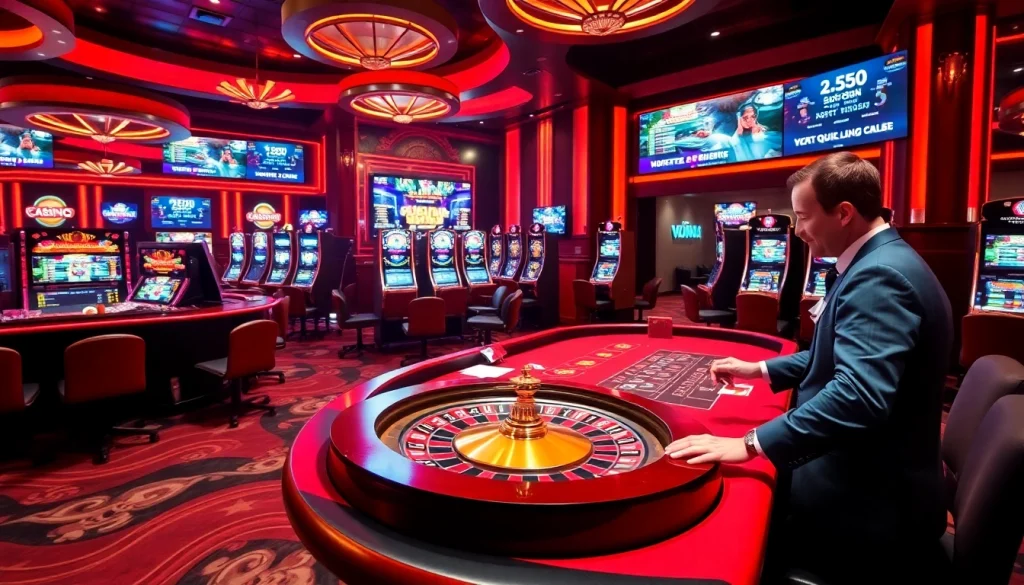 Experience exhilarating kết quả bóng đá while betting on casino games, featuring vibrant tables and rich atmosphere.