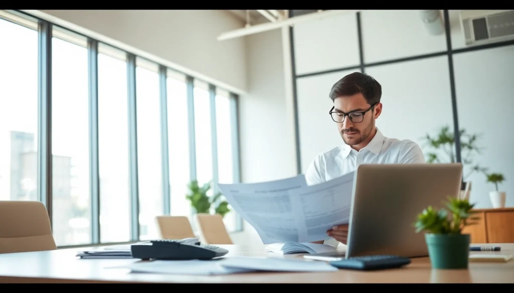 Manage your taxes efficiently with a professional accountant sorting through documents.