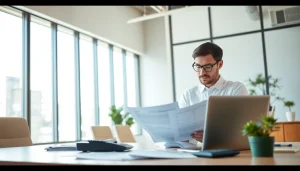 Manage your taxes efficiently with a professional accountant sorting through documents.