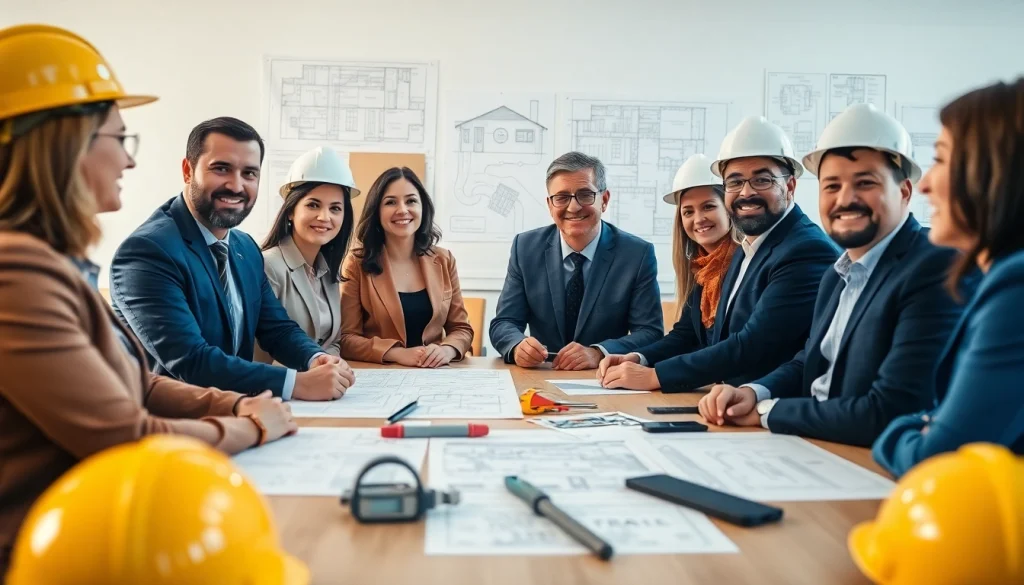 Members of the southern california contractors association collaborating in a professional setting