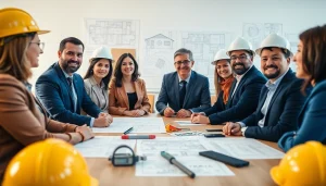 Members of the southern california contractors association collaborating in a professional setting