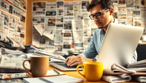 Engaging scene of a journalist at work for https://www.thedailynewsonline.com, highlighting the atmosphere of creativity.