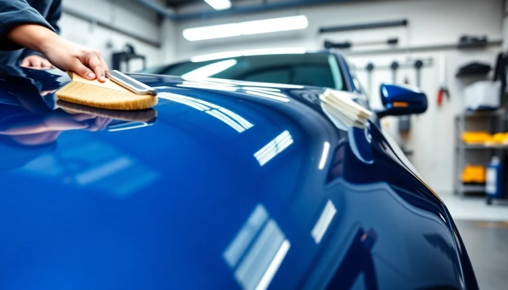 Applying salt protection ceramic coating for vehicle shine and durability.