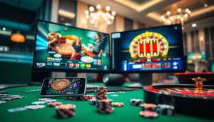 다채로운 카지노 인터페이스와 바카라, 칩을 포함한 매력적인 온라인 게임 장면으로, 생동감 넘치는 카지노사이트 경험을 보여줍니다.