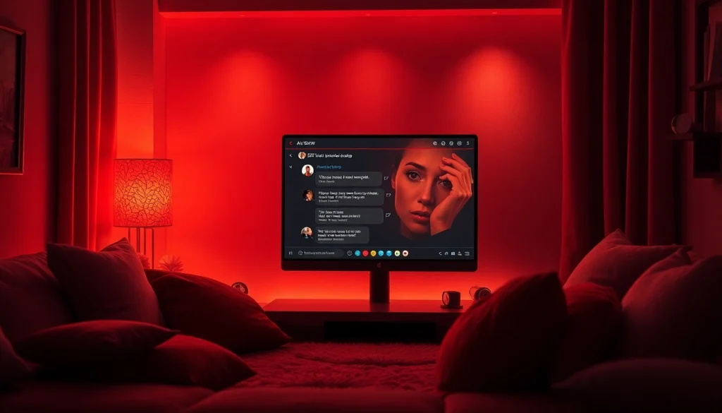 Engaging NSFW AI chat interface in a cozy, intimate setting, creating a warm and inviting atmosphere.