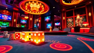 Celebrate a win in tài xỉu md5 vin at a luxurious online casino table filled with vibrant gaming elements.