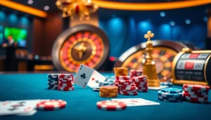 Engaging online casino experience at situs aresgacor featuring vibrant slot machines and poker action.