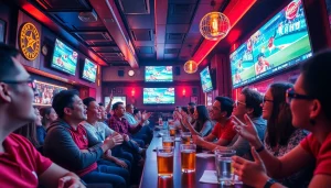 Exciting atmosphere of sports fans enjoying live games through 토토스토리.