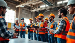 Engaging construction safety training session featuring diverse participants enhancing their skills.